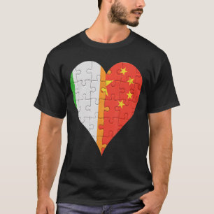 Irish Chinese Flag Heart T-Shirt