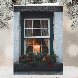 Irish Christmas Candle in Window Merry Christmas Card