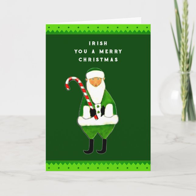 Irish Christmas Greeting Holiday Card (Front)