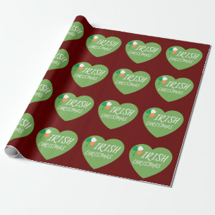 Irish Christmas Heart Wrapping Paper