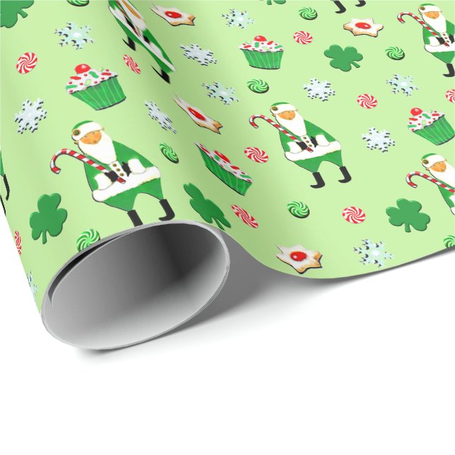 Irish Christmas Holiday Gift Wrapping Paper (Roll Corner)