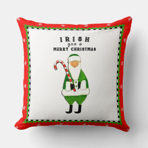 Irish Christmas Throw Pillow