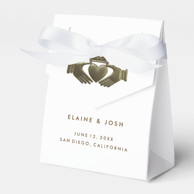 Irish Claddagh gift favour boxes (Front Side)