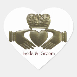 Irish Claddagh heart Gold Wedding Seals