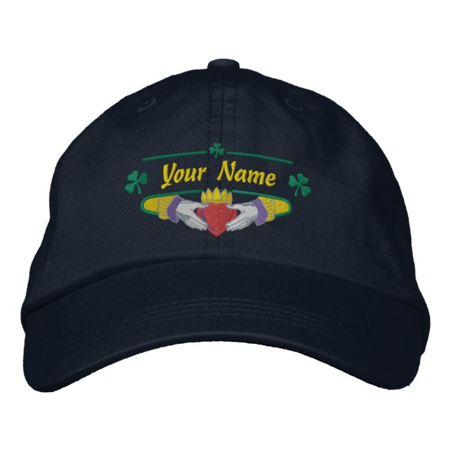 Irish Claddagh Personalized Embroidered Hat (Front)