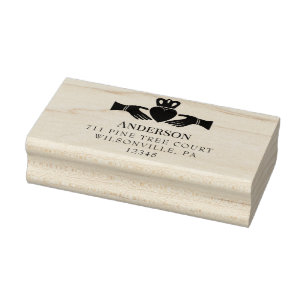 Irish Claddagh Ring Return Address Rubber Stamp