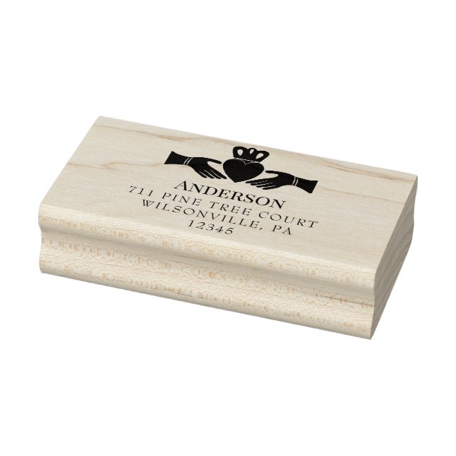 Irish Claddagh Ring Return Address Rubber Stamp (Stamp)