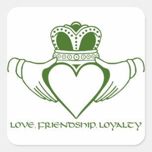Irish Claddagh symbol square sticker