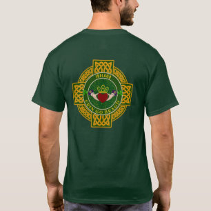 Irish Claddagh w/Golden Celtic Cross Personalized T-Shirt