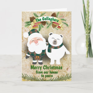 Irish Clan Gallagher Tartan Plaid Christmas Holiday Card