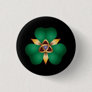 Irish Clover and Trinity Knot Charm Button