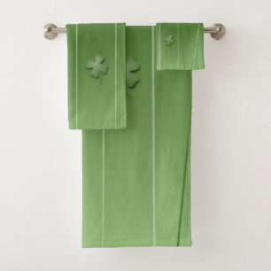 Irish Clover Design Bath Towel Set