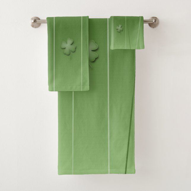 Irish Clover Design Bath Towel Set (Insitu)