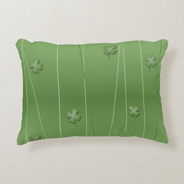 Irish Clover Design Decorative Pillow (Front)