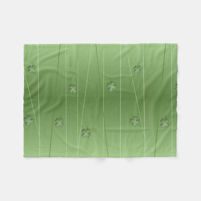 Irish Clover Design Fleece Blanket (Front (Horizontal))