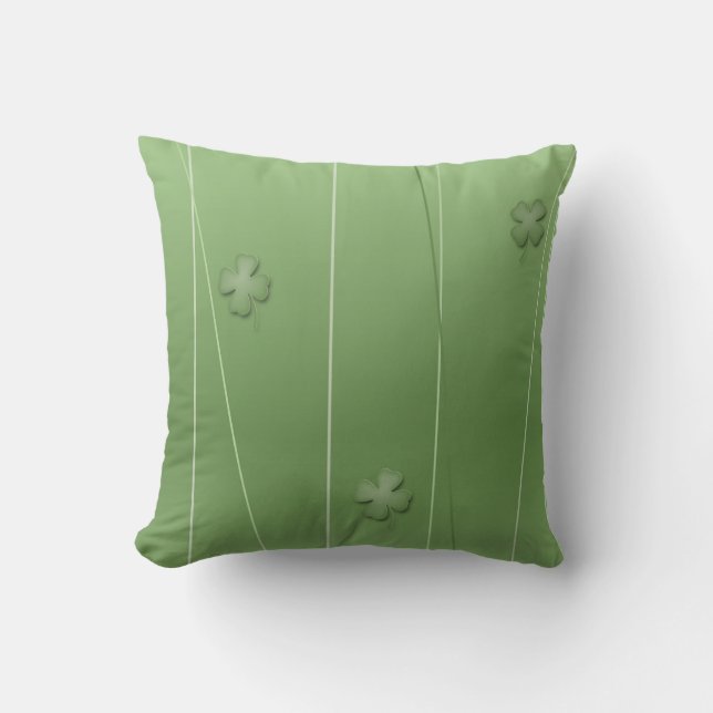 Irish Clover Design Throw Pillow (Front)