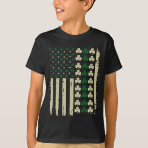 Irish Clover Flag american Retro Shamrock St. Patr T-Shirt