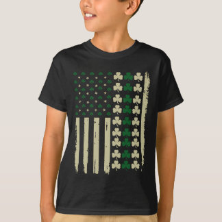 Irish Clover Flag american Retro Shamrock St. Patr T-Shirt