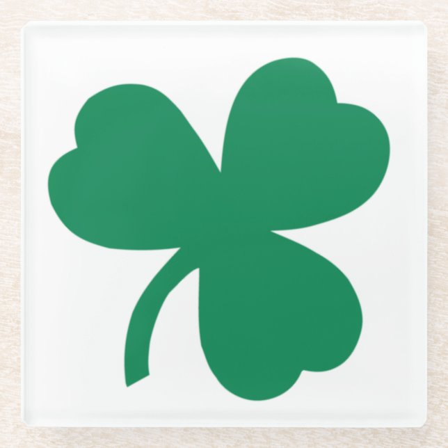 Irish Clover Glass Coaster (Front)