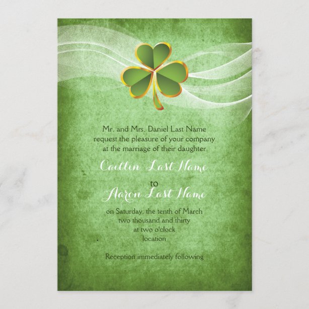Irish Clover Green Saint Patrick S Day Wedding Invitation R2ce2861957c84e38969ac1d8f80b275b Tcv4q 614 