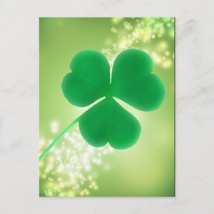 Irish Clover Green Sparkles   Saint Patrick's Day Postcard