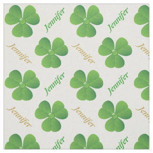Irish clover & name St. Patrick's Day personalized Fabric