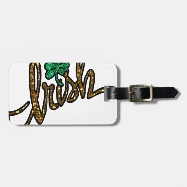 irish clover shamrock luggage tag (Front Horizontal)
