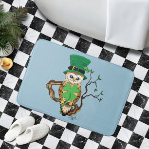 Irish Clovers Owl Green Bath Mat