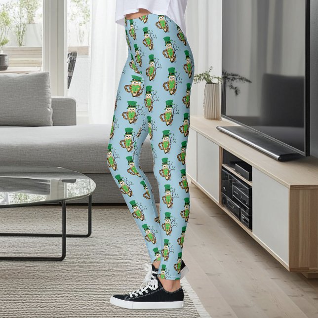 Irish Clovers Owl Green Leggings (Creator Uploaded)