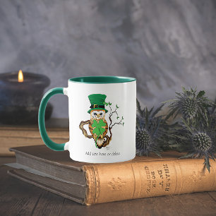 Irish Clovers Owl Green Mug