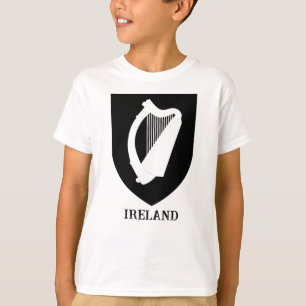 Irish Coat of Arms Black & White Minimalist Art T-Shirt