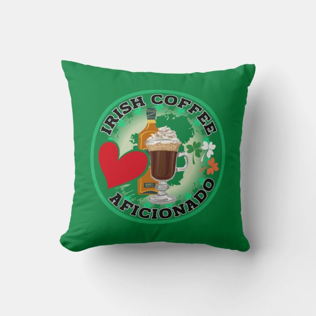 Irish Coffee Aficionado Throw Pillow (Front)