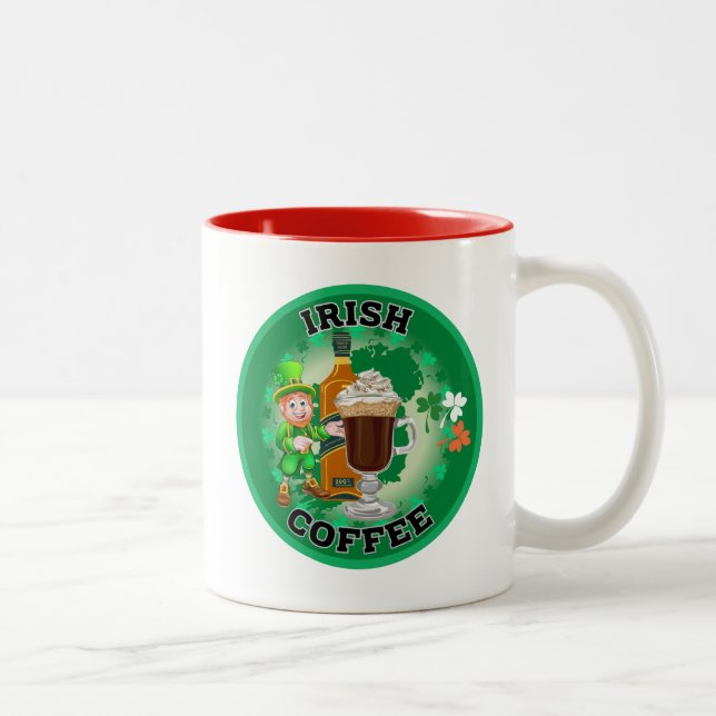Irish Coffee - An Elixir. Two-Tone Coffee Mug (Right)