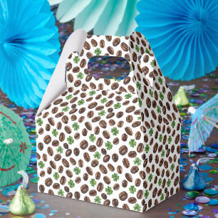 Irish Coffee Beans and Shamrocks Funny Design Favor Box