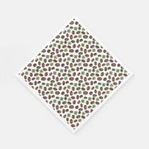 Irish Coffee Beans and Shamrocks Funny Design Napkin