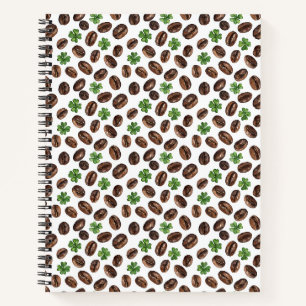 Irish Coffee Beans and Shamrocks Funny Design Notebook