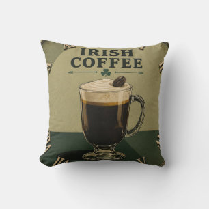 Irish Coffee Celtic Pub Decor  Throw Pillow