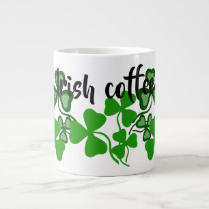 Irish coffee, Ireland shamrock, white, clover 9 Large Coffee Mug