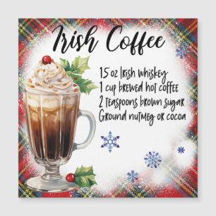 Irish Coffee Magnetic Recipe Card