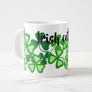 Irish coffee shamrock, green clover, Ireland mug 2