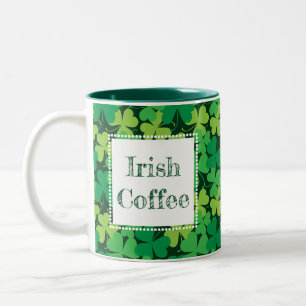 Irish Coffee Shamrock Print Mug