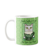 Irish Coffee St. Patrick's Day White Cat