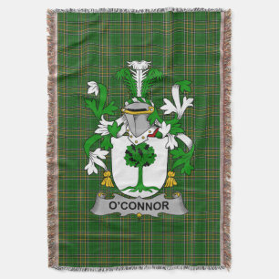 Irish Connor or O_Connor (Don) Coat of Arms Famil Throw Blanket