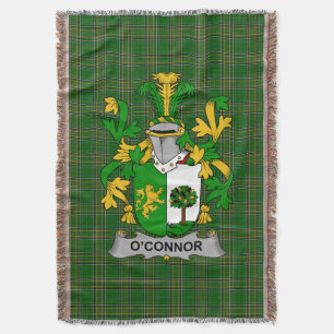 Irish Connor or O_Connor (Sligo) Coat of Arms Fam Throw Blanket