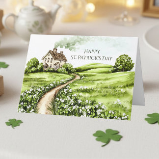 Irish Cottage Irish Blessing St. Patrick's Day Card