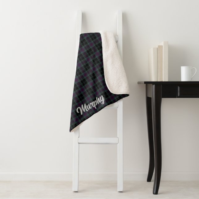 Irish County Carlow Tartan Personalized Sherpa Blanket (In Situ)