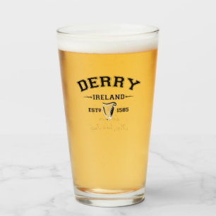 Irish County Derry Ireland Personalised Text Glass