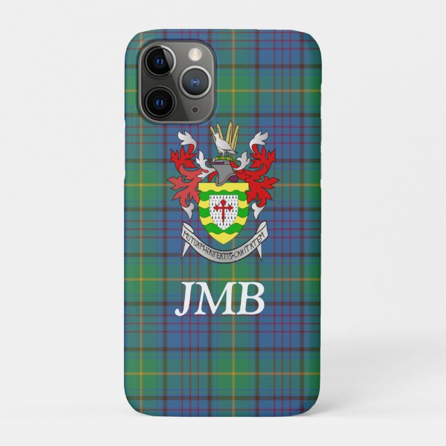 Irish County Donegal Tartan Monogram  Case-Mate iPhone Case (Back)