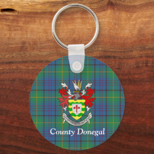 Irish County Donegal Tartan Personalized Keychain