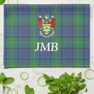 Irish County Donegal Tartan Personalized  Kitchen Towel
